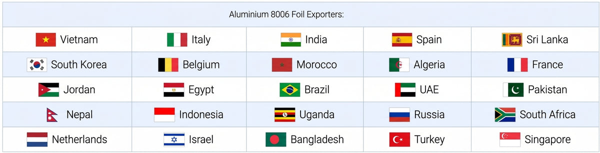  Countries we have exported our products to: