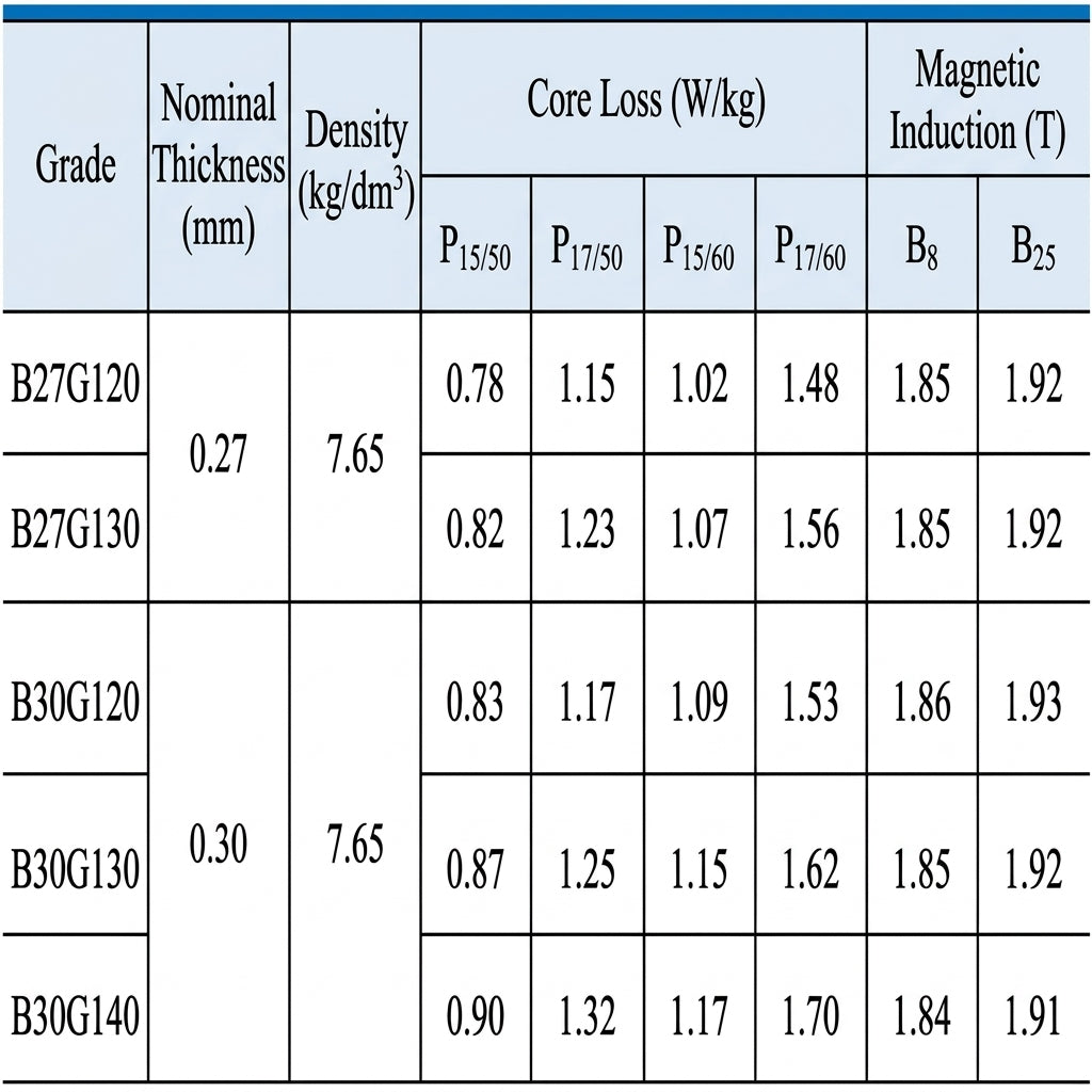 Typical magnetic properties